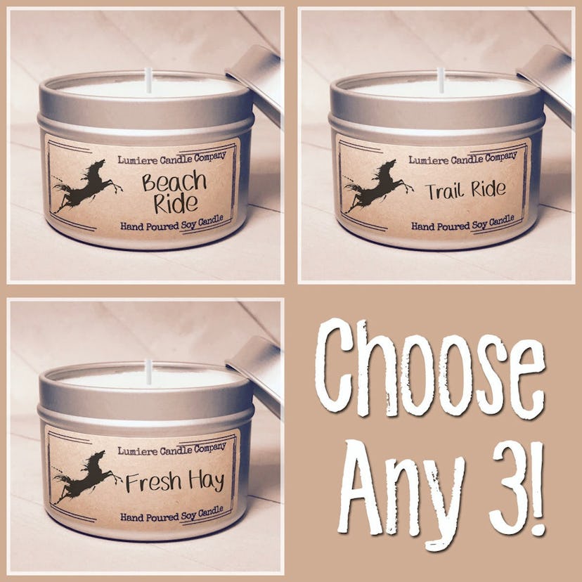 Equestrian Themed Soy Candle Tins
