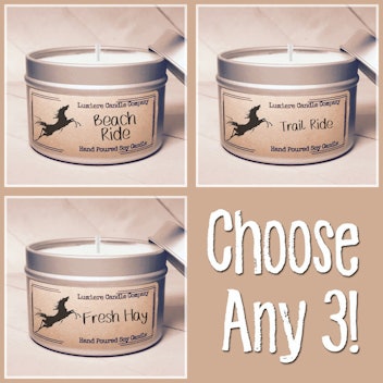 Equestrian Themed Soy Candle Tins