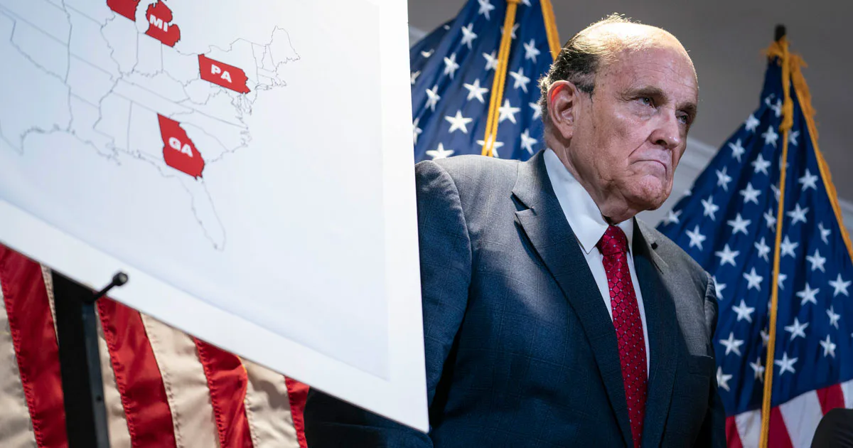 Rudy Giuliani’s Hair Dye Was Leaking All Over His Face At His Latest
