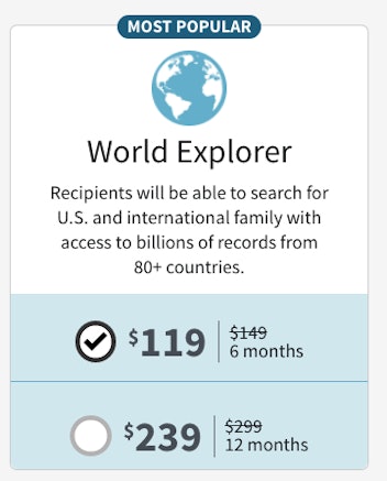 Ancestry World Explorer Subscription