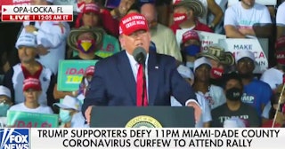 Trump Supporters Scream 'Fire Fauci' At Midnight Florida Rally