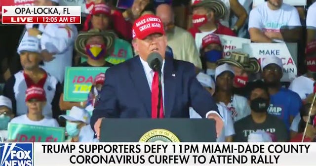 Trump Supporters Scream 'Fire Fauci' At Midnight Florida Rally