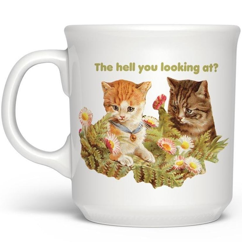 The Hell You Looking At? Porcelain Coffee Mug