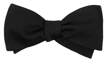Tie Bar Grosgrain Solid Black Bow Tie