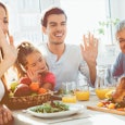 Family having a virtual holiday — virtual Thanksgiving