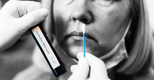 A woman getting tested for Covid-19