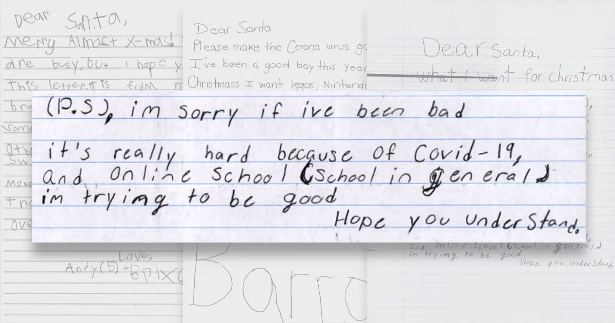 USPS Letters To Santa Reveal The Heartbreaking Toll COVID Is Taking On Kids Usps letters to santa reveal the heartbreaking toll covid is taking on kids