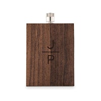 Love and Luxe Handmade Wood Monogram Flask