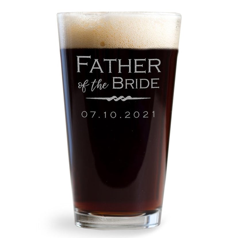 Lifetime Creations Engraved Personalized Father of the Bride Pint Glass