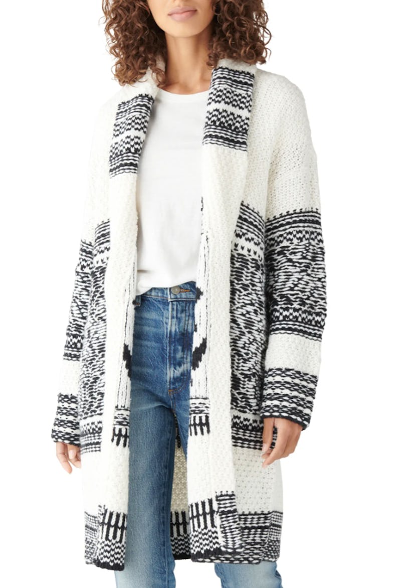 Lucky Brand Border Print Cardigan