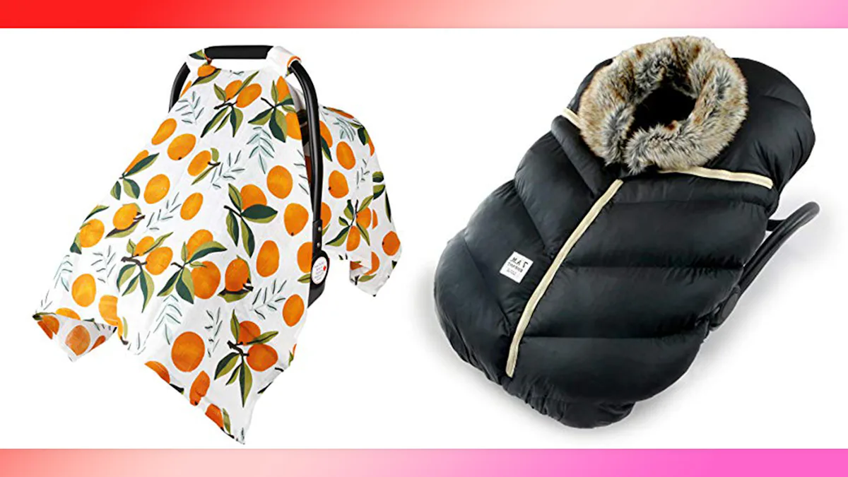 100% Organic Cotton Muslin Car Seat Cover For Babies - Lightweight