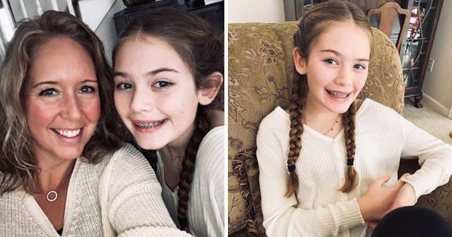 A mother and a daughter smiling for photos