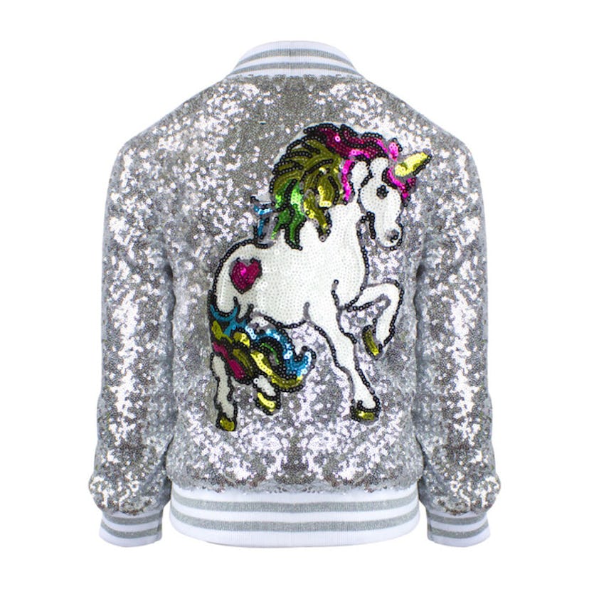 Lola + The Boys Unicorn Sequin Bomber