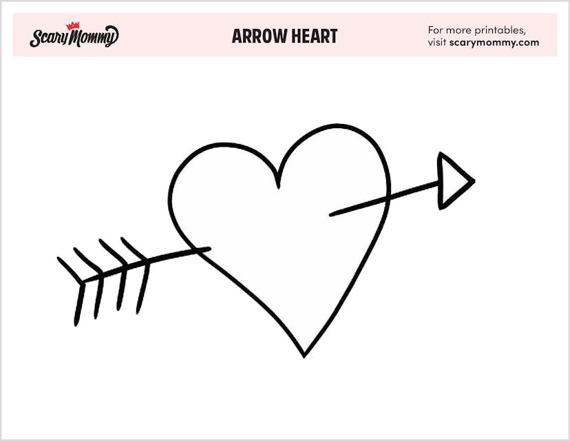 Heart Coloring Pages: Arrow Heart