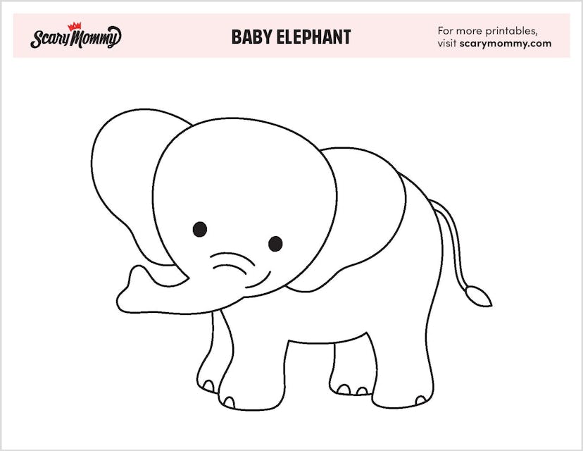 Coloring Pages: Baby Elephant