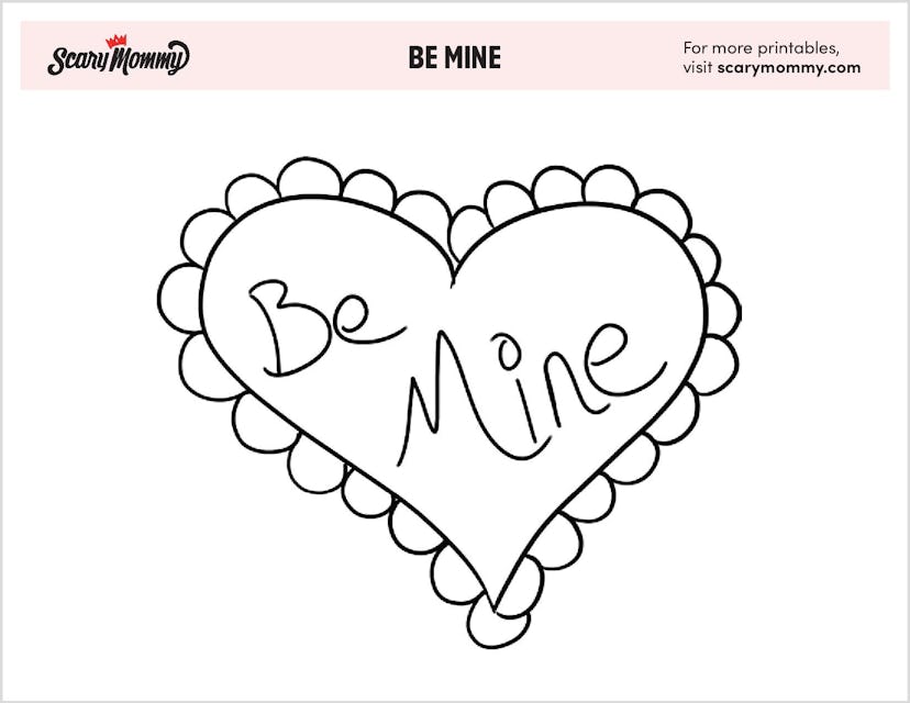 Valentine's Coloring Pages: Be Mine