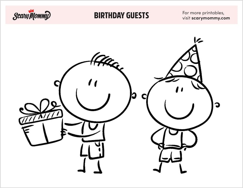 Coloring Pages: Birthday Guests