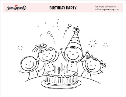 Coloring Pages: Birthday Party 1