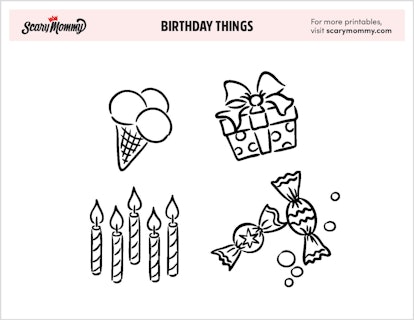 Coloring Pages: Birthday Things