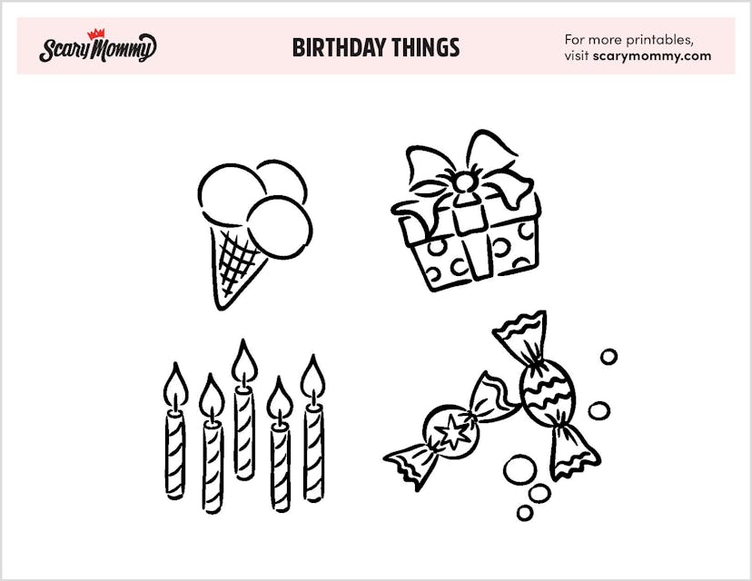 Coloring Pages: Birthday Things