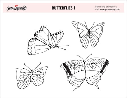 Butterflies Coloring Page 1