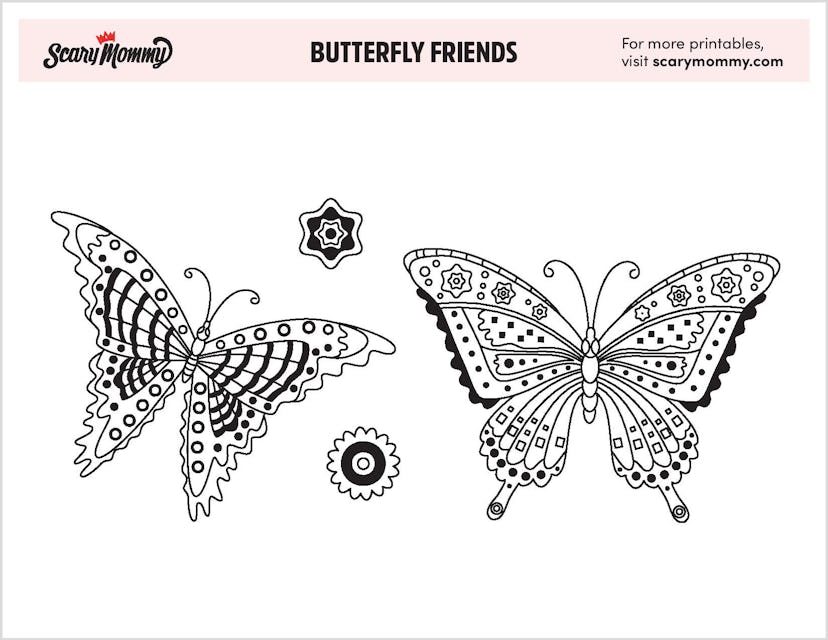 Butterfly Friends Coloring Page