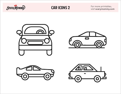 Coloring Pages: Car Icons