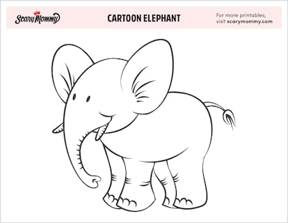 Coloring Pages: Cartoon Elephant