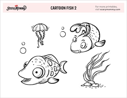 Coloring Pages: Cartoon Fish 2