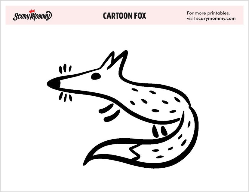 Coloring Pages: Cartoon Fox