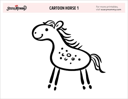 Horse Coloring Pages: Cartoon Horse 1