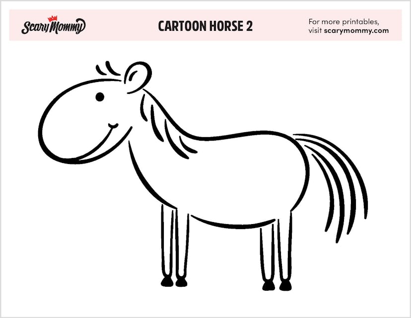 Horse Coloring Pages: Cartoon Horse 2