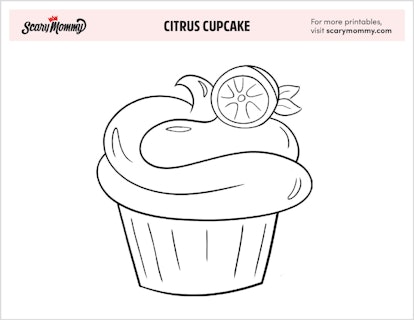 Coloring Pages: Citrus Cupcake