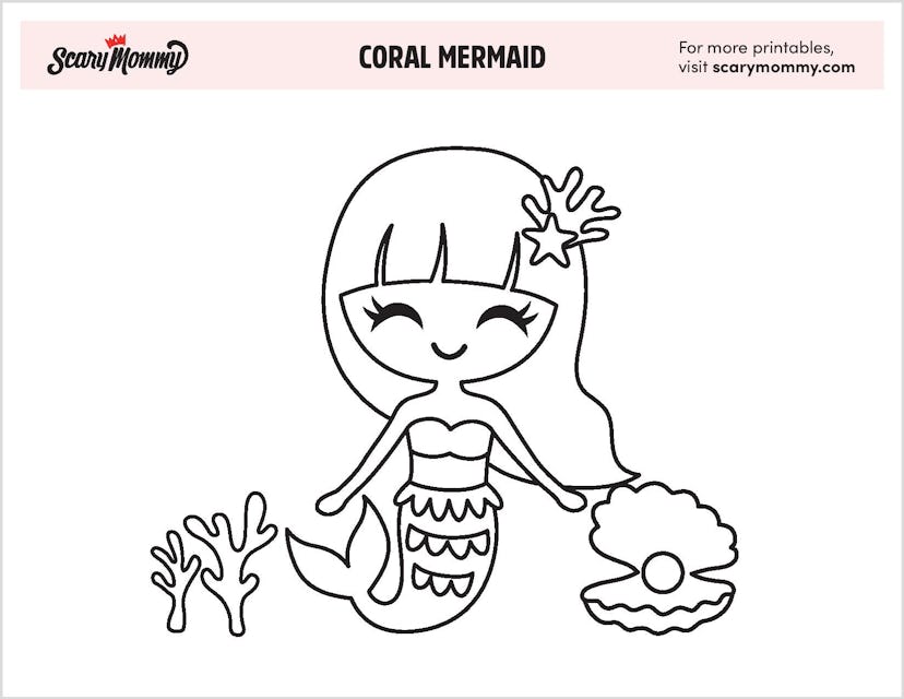 Coral Mermaid Printable