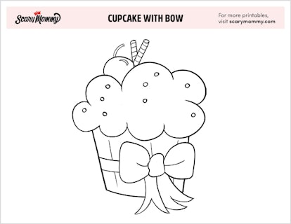 Coloring Pages: Cupcake With Bow
