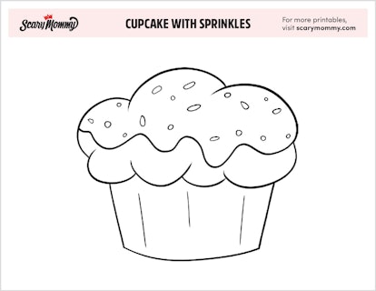 Coloring Pages: Cupcake With Sprinkles