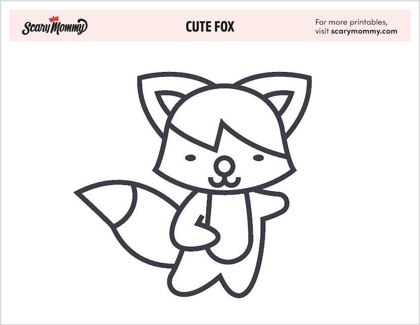 Coloring Pages: Cute Fox