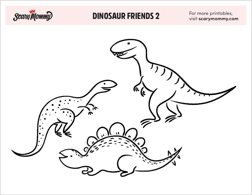 Dinosaur Friends Coloring Page 2