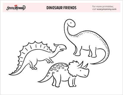 Dinosaur Friends Coloring Page 1