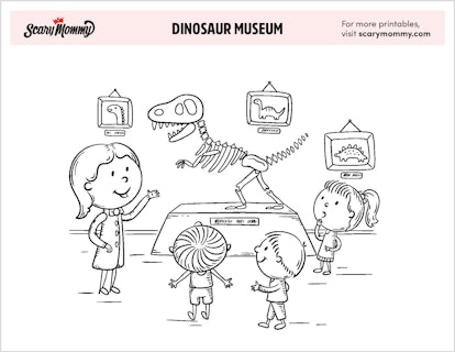 Dinosaur Museum Coloring Page