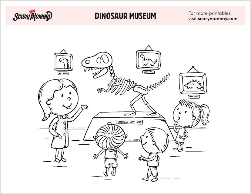Dinosaur Museum Coloring Page