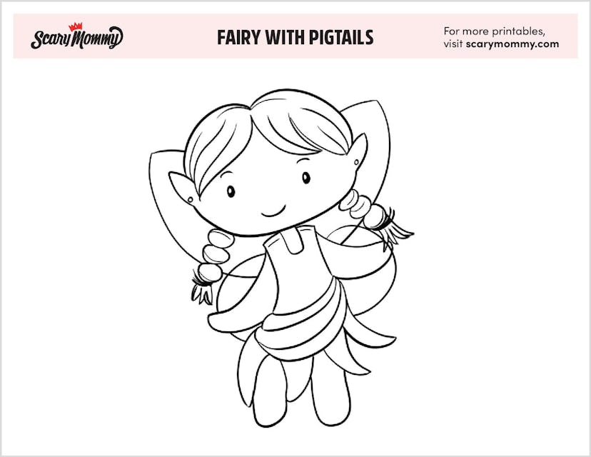 Coloring Pages: Fairy With Pigtails