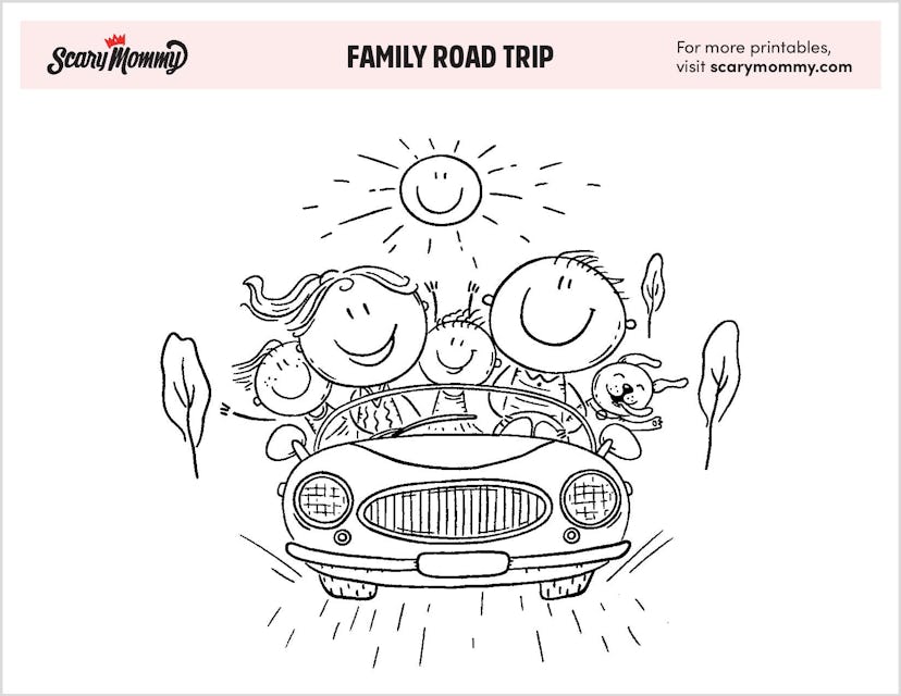 Coloring Pages: Family Road Trip
