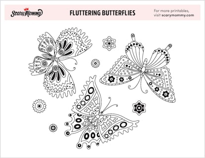 Fluttering Butterflies Coloring Page