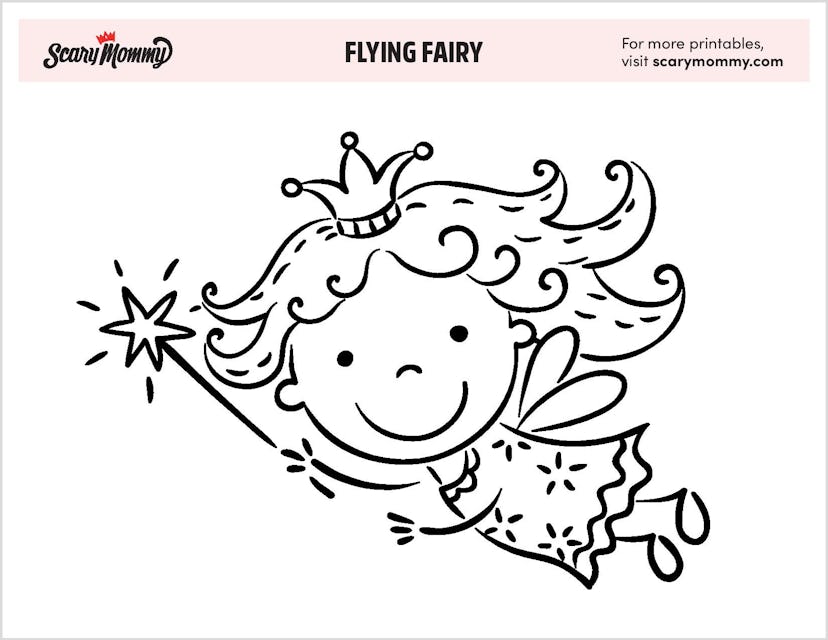 Coloring Pages: Flying Fairy