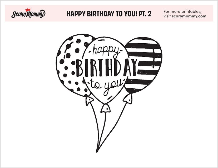 Coloring Pages: Happy Birthday Balloons