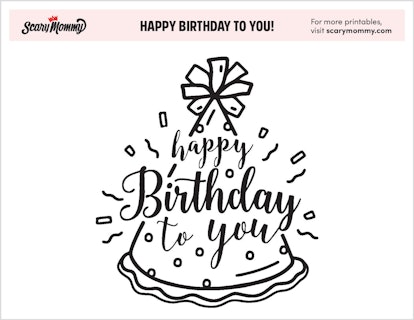 Coloring Pages: Happy Birthday To You