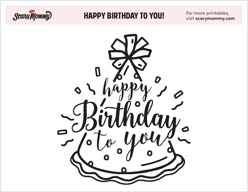 Coloring Pages: Happy Birthday To You