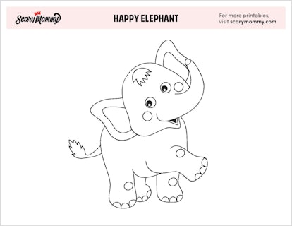 Coloring Pages: Happy Elephant
