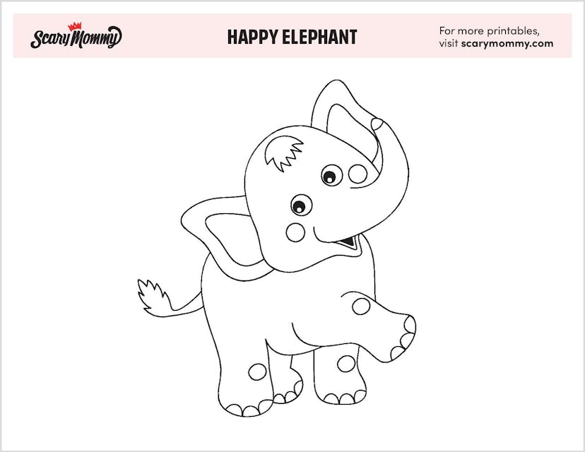 Coloring Pages: Happy Elephant